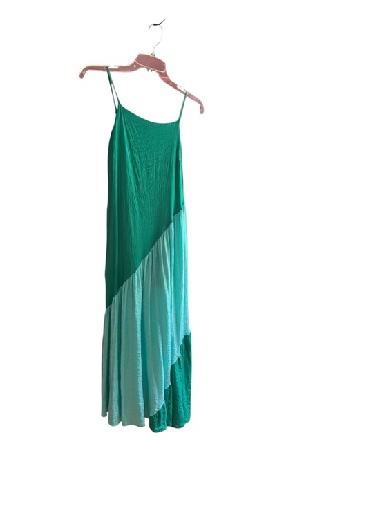 Fanco Dresses & Skirts - Fanco green asymmetrical design lined midi length sun dress Sz M